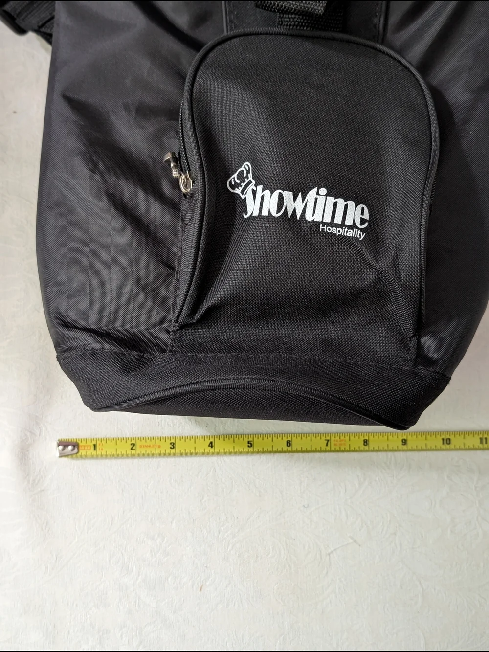 Koozie Black Insulated Soft Lunch Cooler Bag Rectangle Zipper Lid Strap Logo